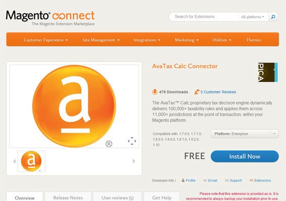 Avalara Magento Extension
